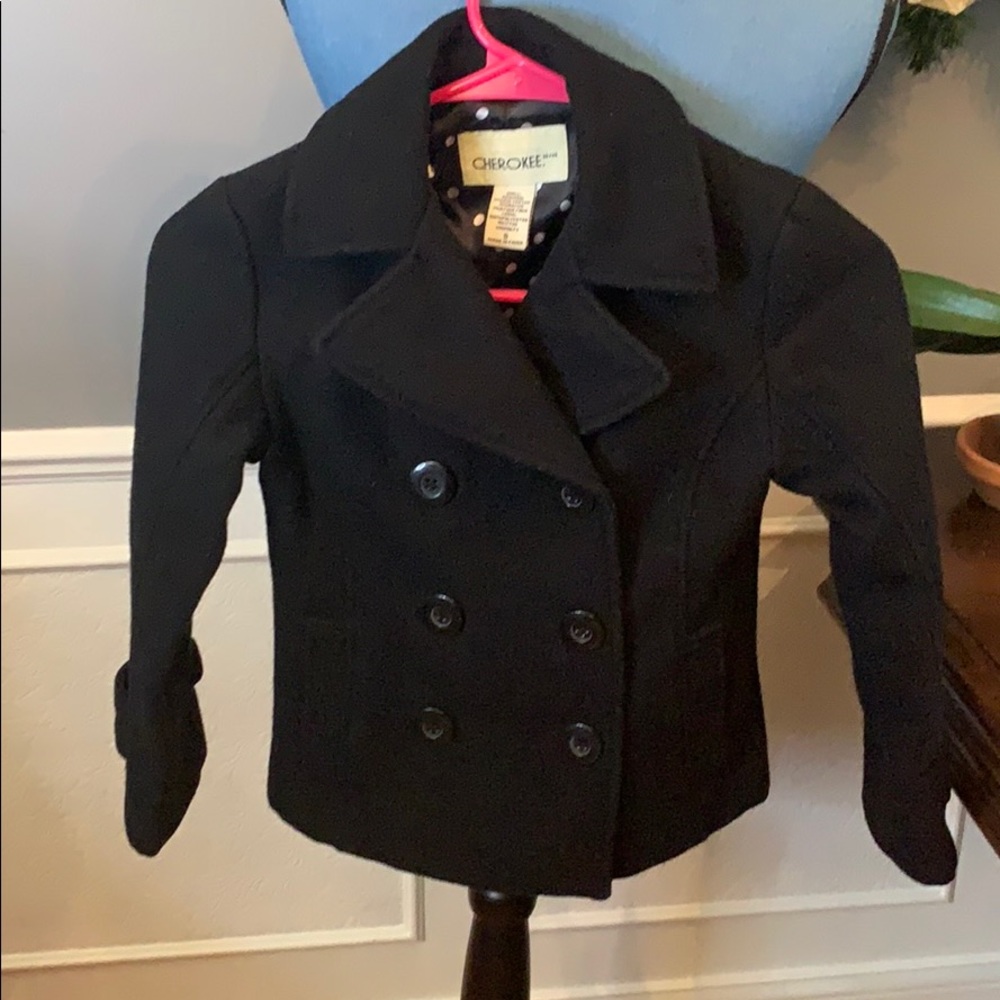 Navy wool blend pea coat.
